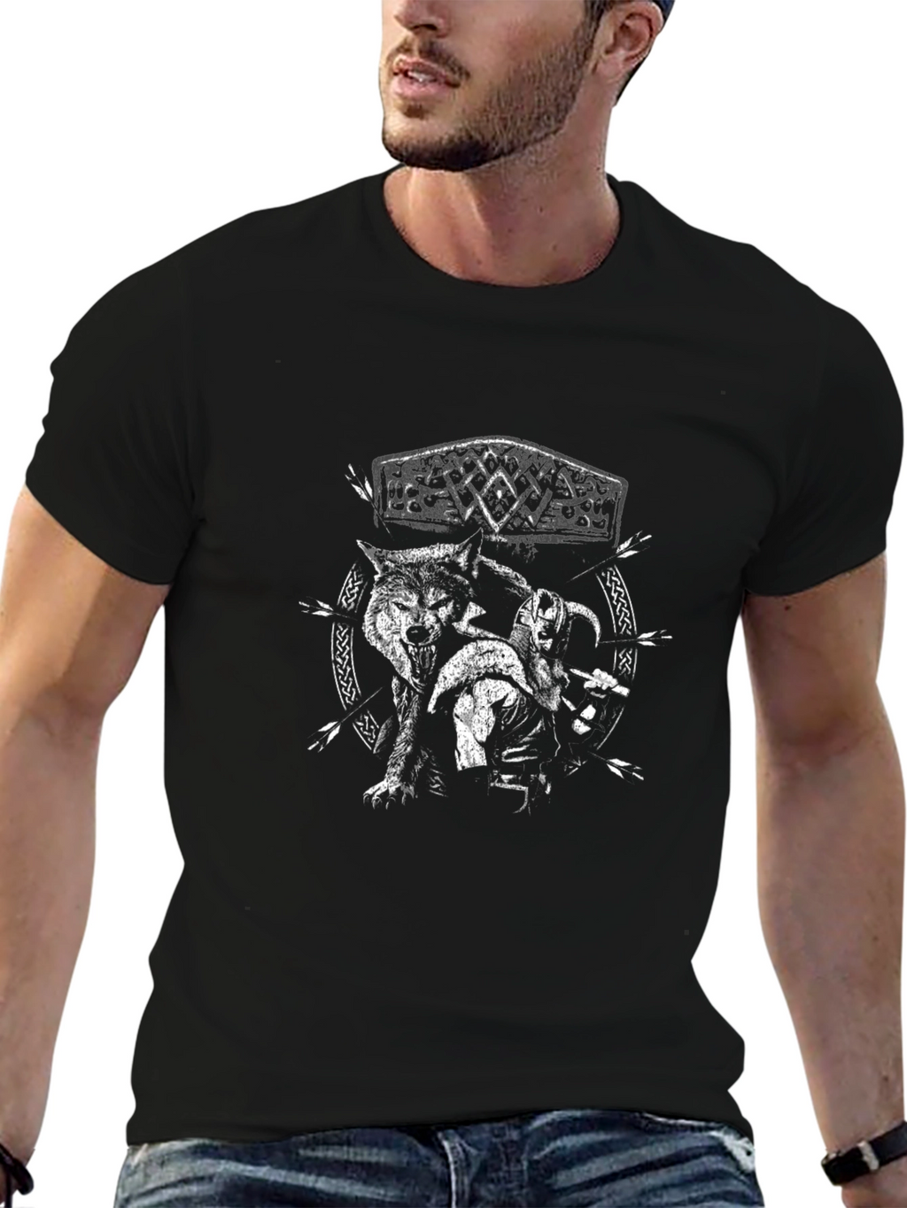 Viking Wolf T-Shirt - Nordic Mythology Tee