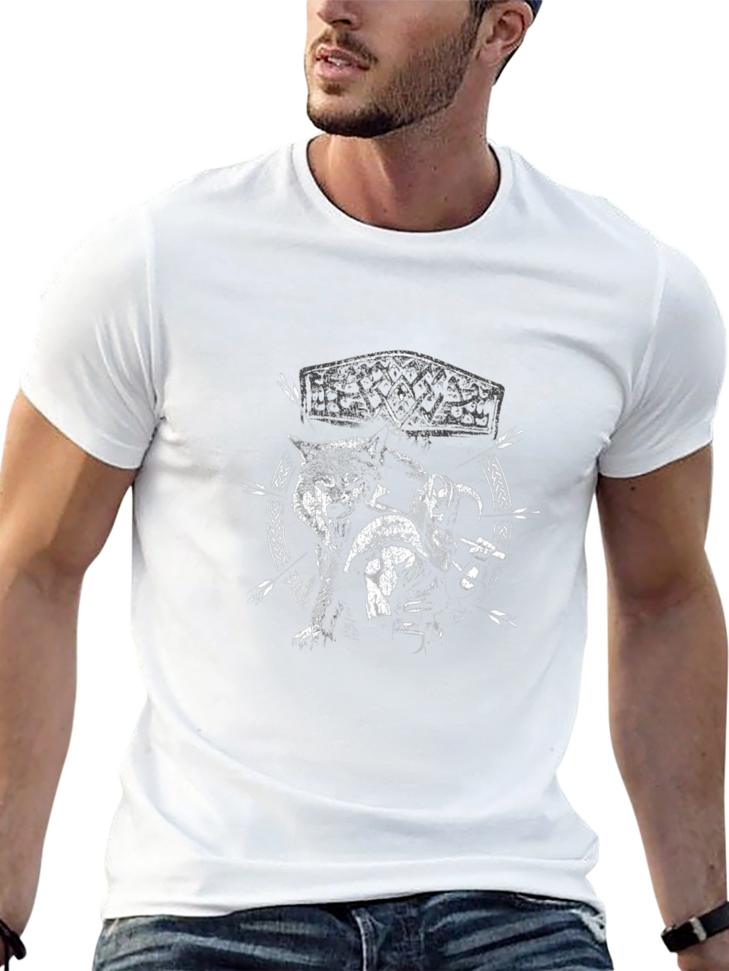 Viking Wolf T-Shirt - Nordic Mythology Tee