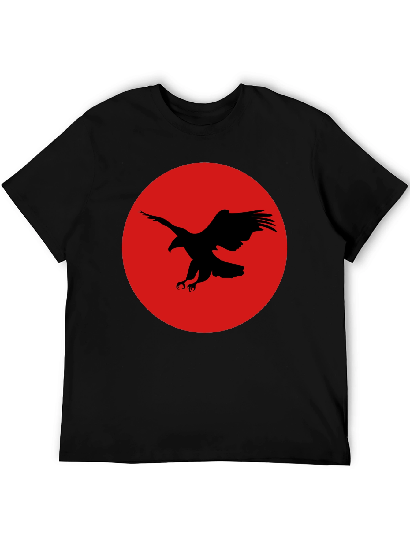 Black Eagle Graphic Tee - Red Circle Design