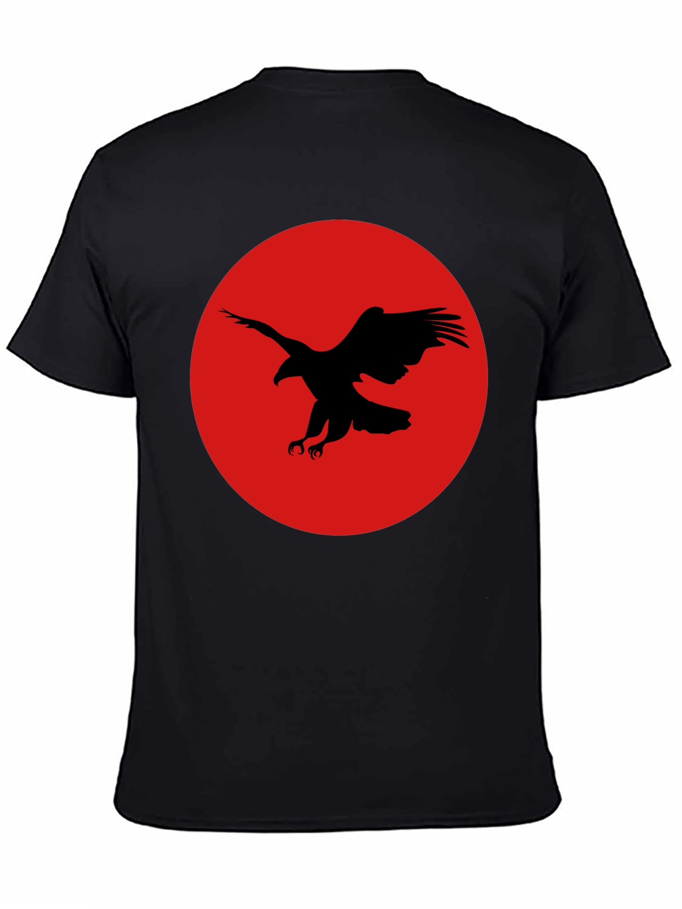 Black Eagle Graphic Tee - Red Circle Design