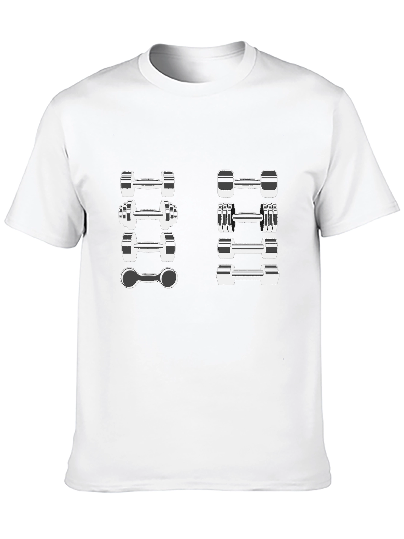 Fitness Dumbbell Design Black T-Shirt