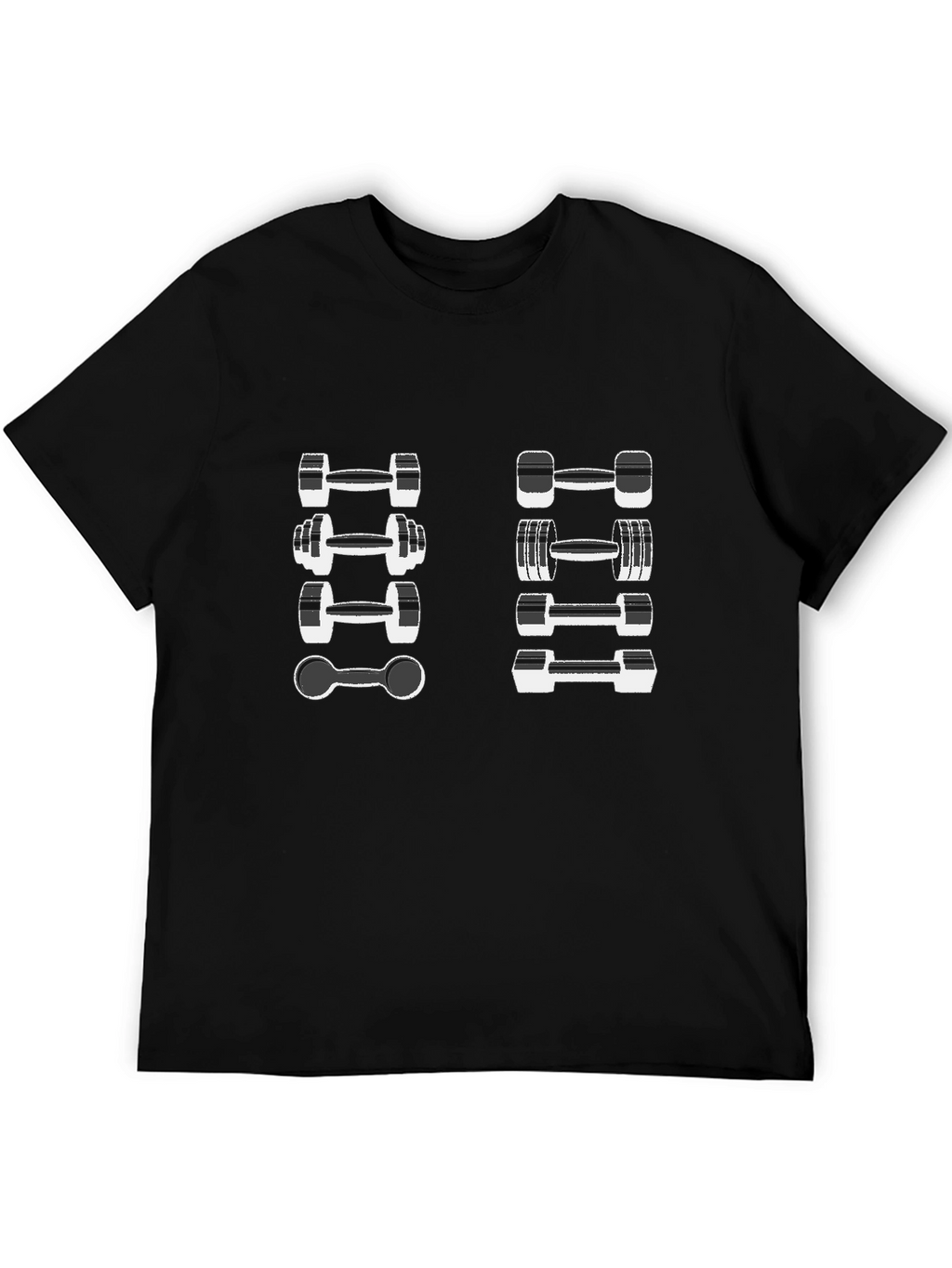 Fitness Dumbbell Design Black T-Shirt