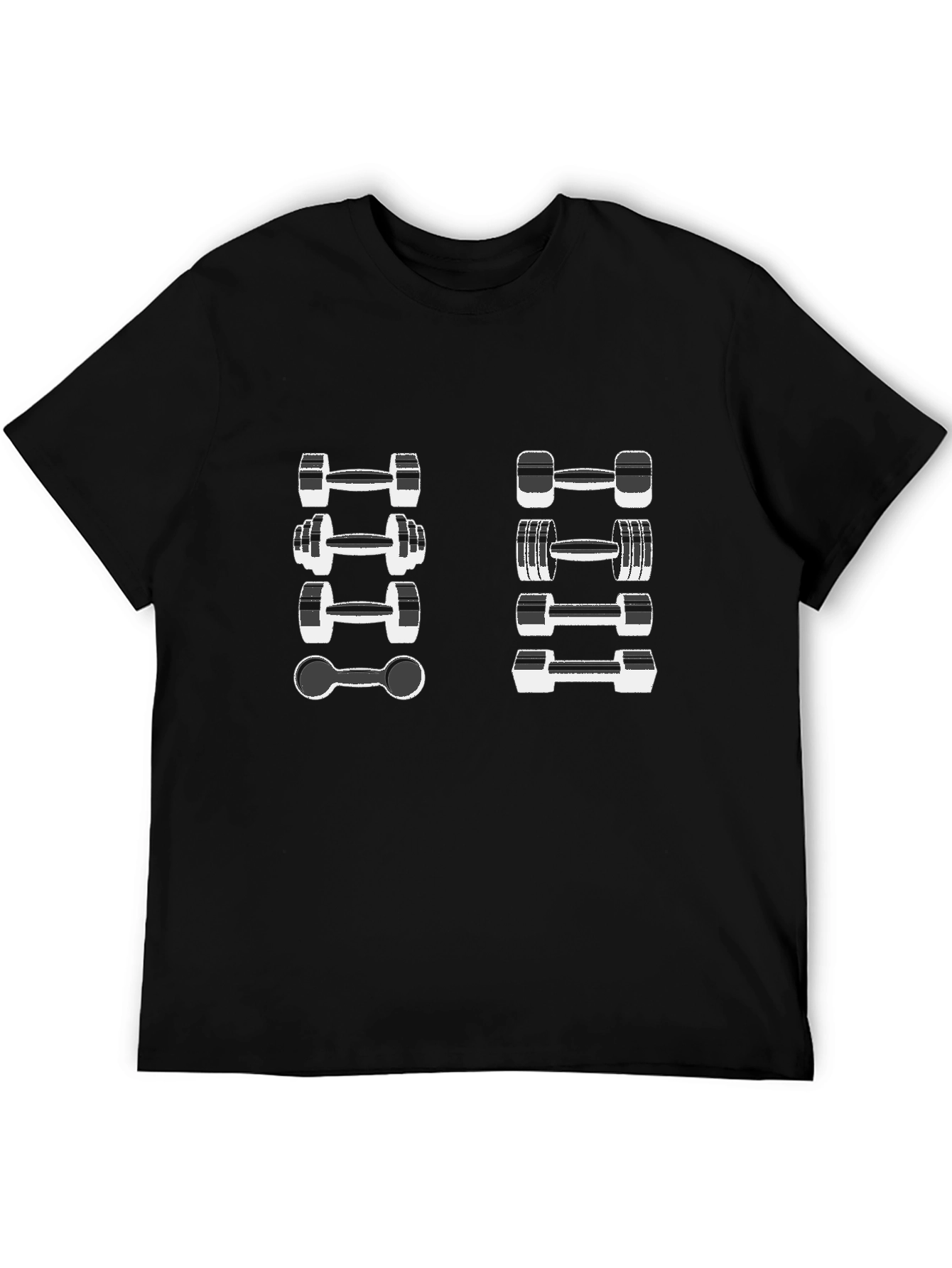 Fitness Dumbbell Design Black T-Shirt