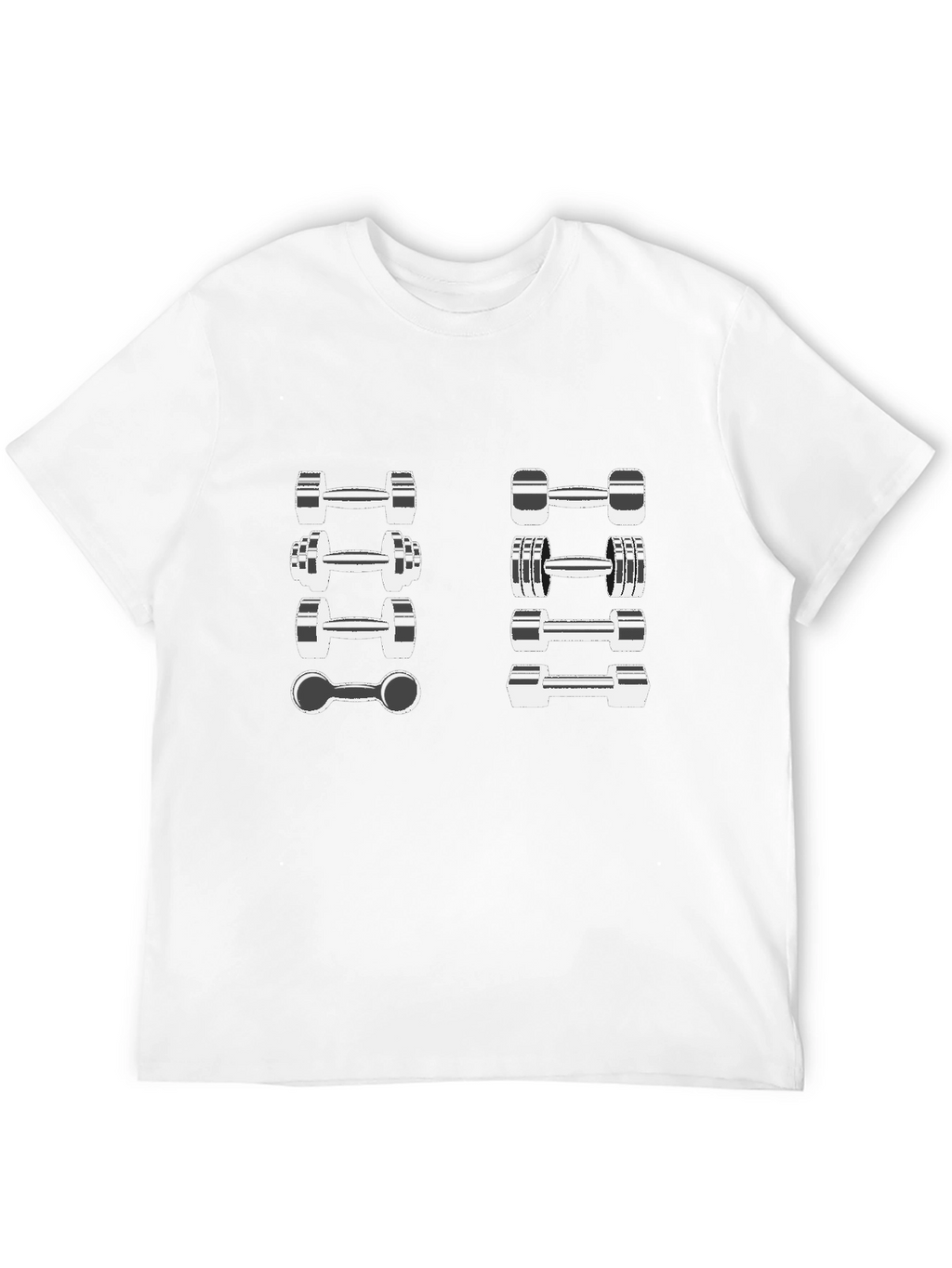 Fitness Dumbbell Design Black T-Shirt