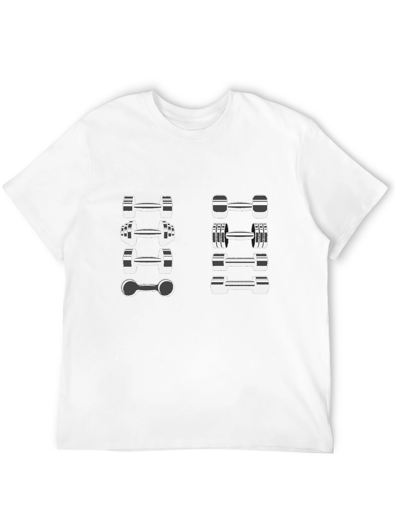 Fitness Dumbbell Design Black T-Shirt