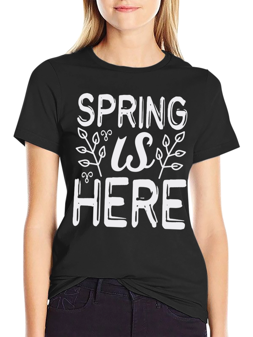 Spring is Here Graphic Tee - Black Casual Shirt