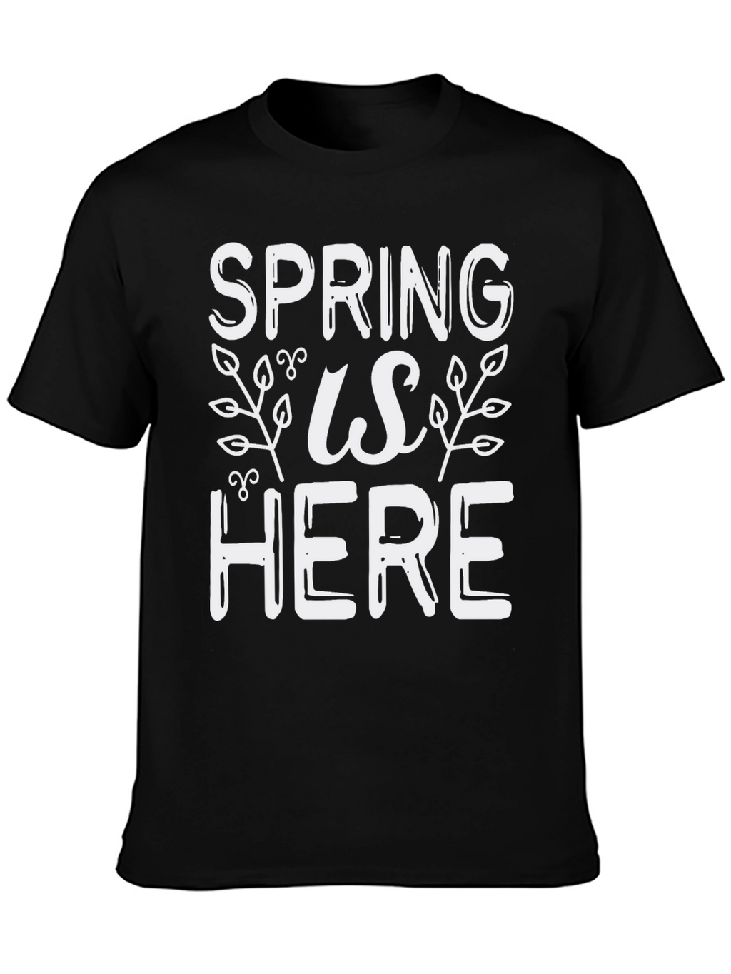 Spring is Here Graphic Tee - Black Casual Shirt