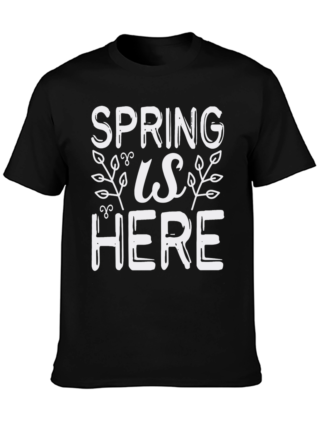 Spring is Here Graphic Tee - Black Casual Shirt