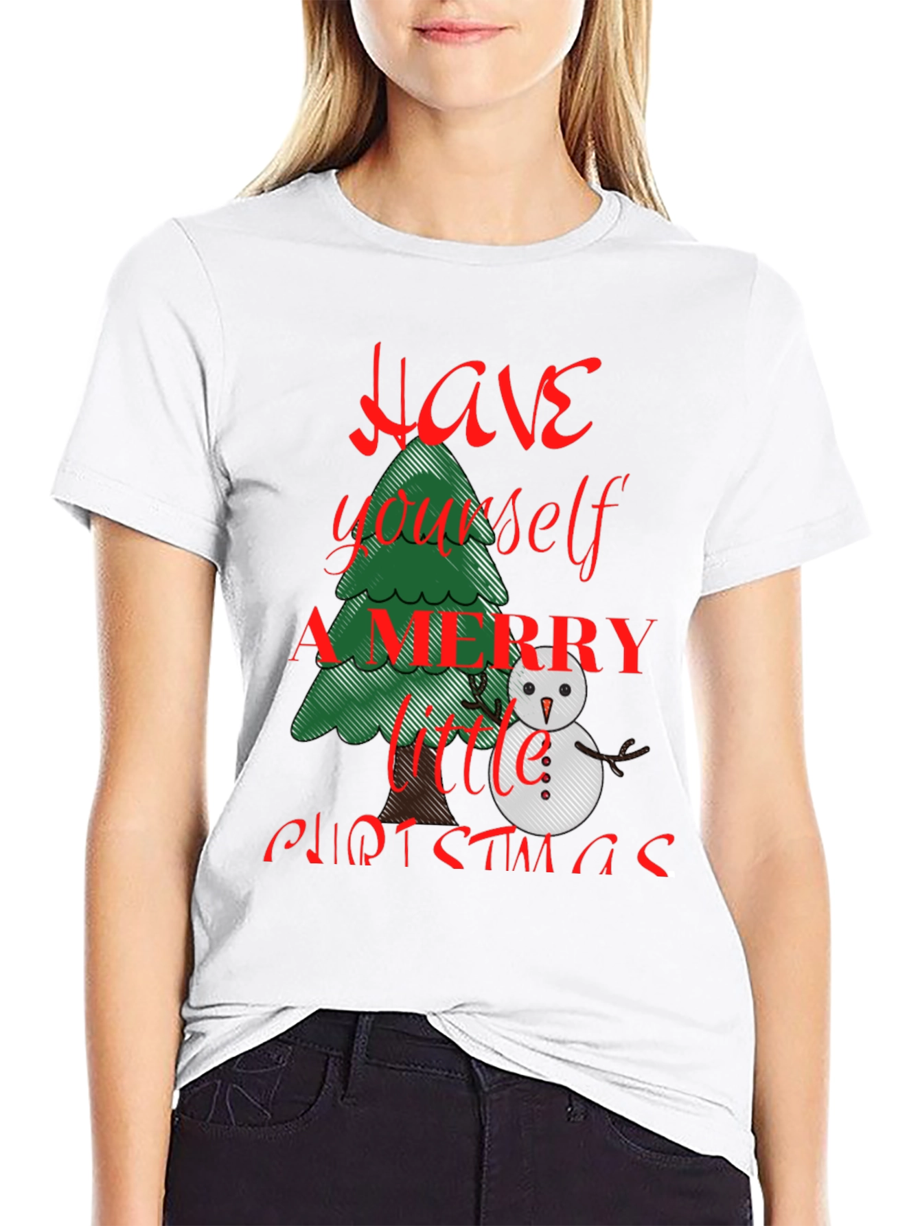Festive Christmas T-Shirt: Merry Little Christmas Design