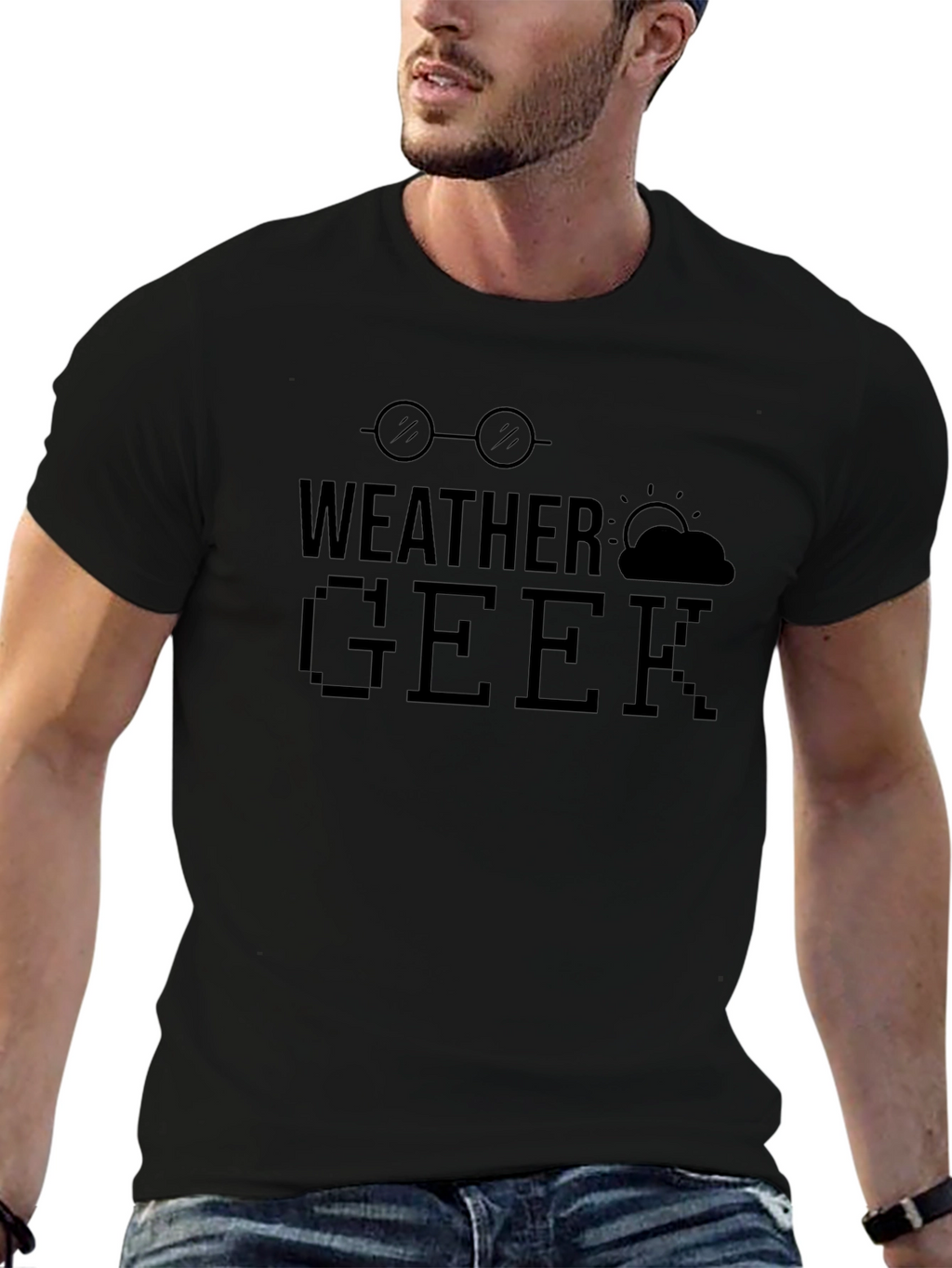 Weather Geek Black Graphic T-Shirt