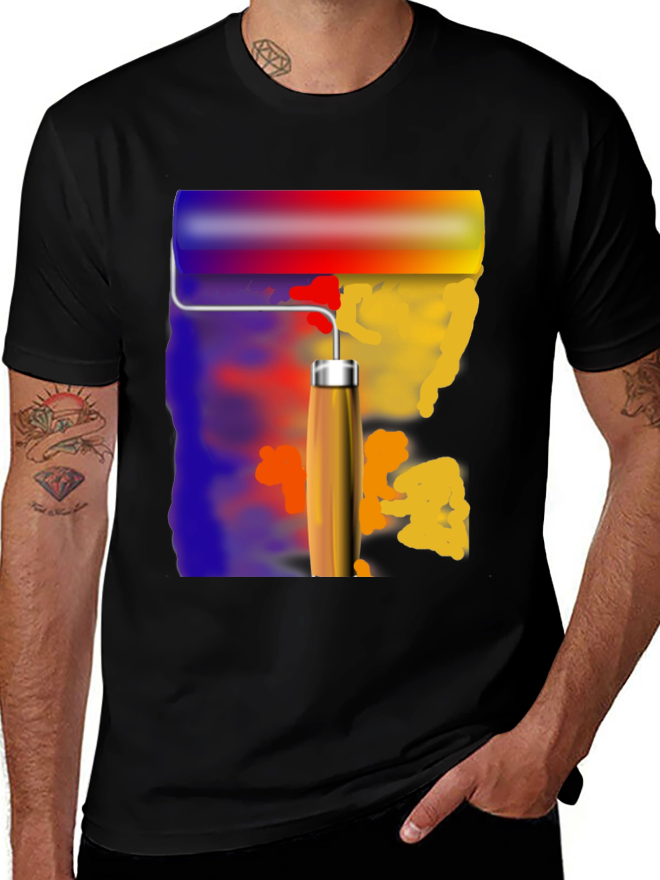 Painters Touch Graphic Tee - Artistic Roll Design
