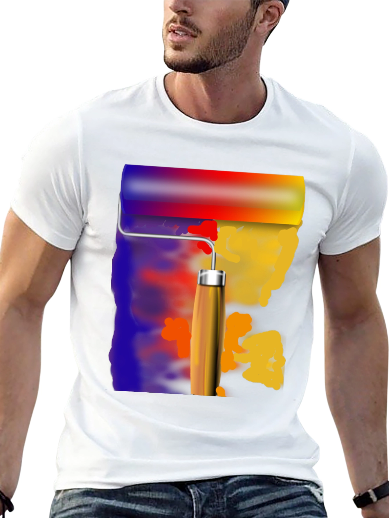 Painters Touch Graphic Tee - Artistic Roll Design