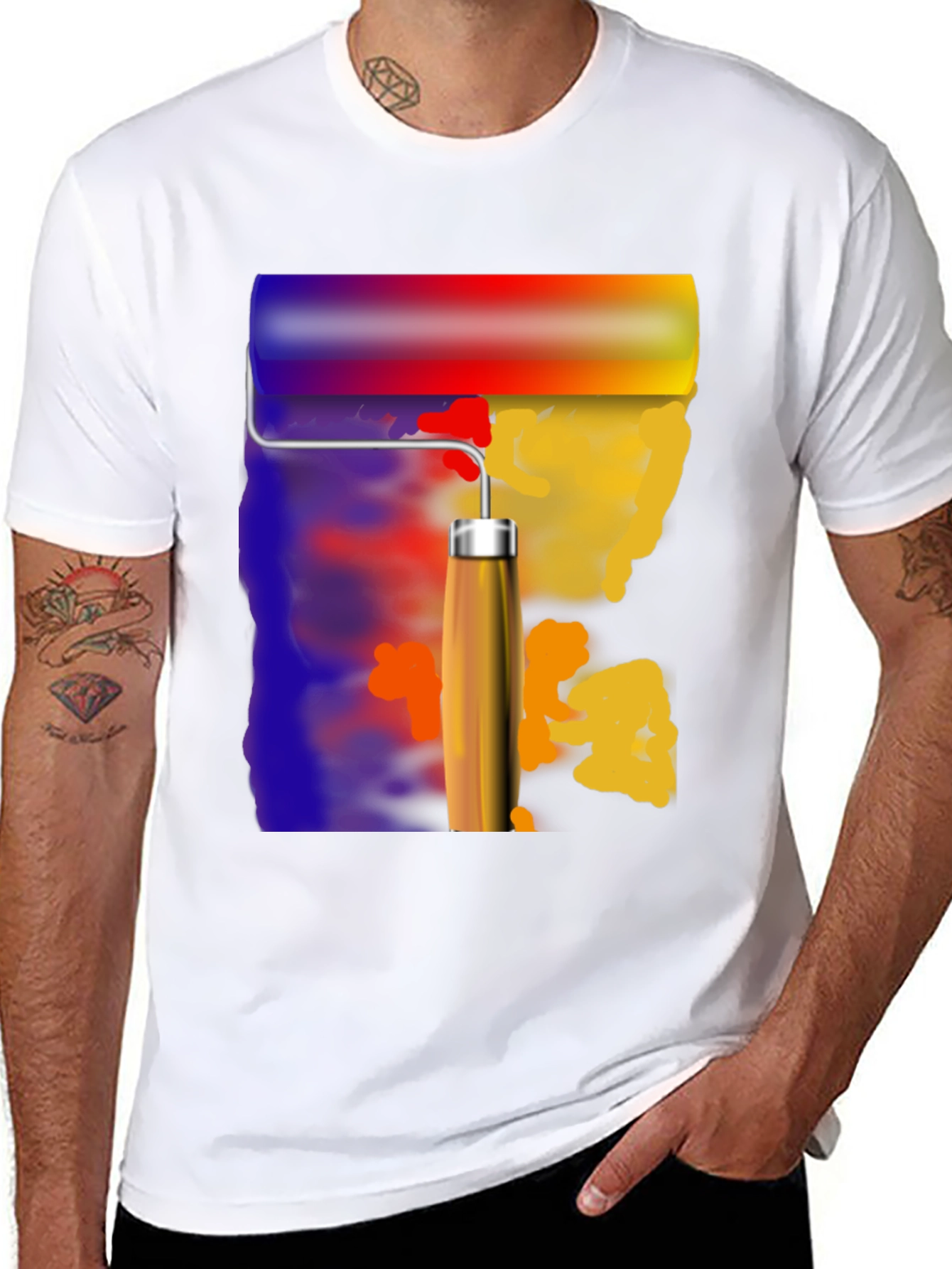 Painters Touch Graphic Tee - Artistic Roll Design
