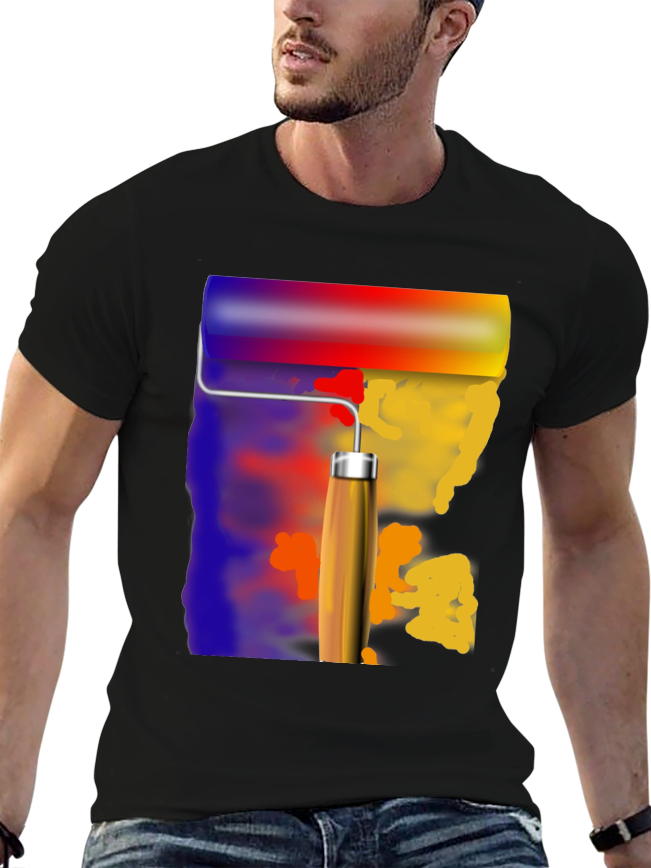 Painters Touch Graphic Tee - Artistic Roll Design