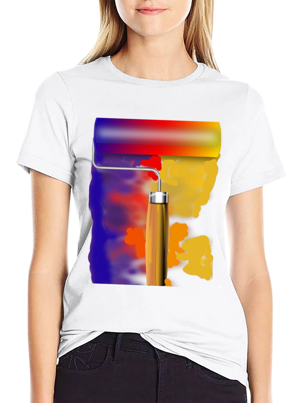 Painters Touch Graphic Tee - Artistic Roll Design