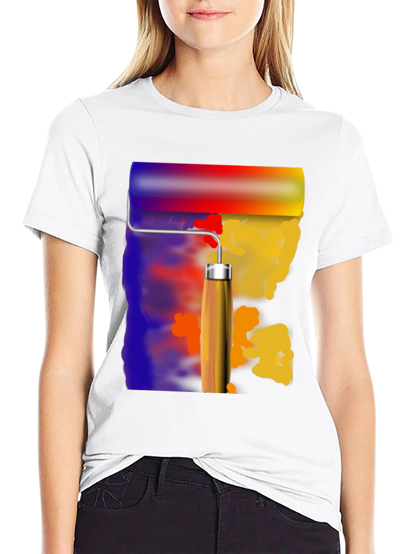 Painters Touch Graphic Tee - Artistic Roll Design