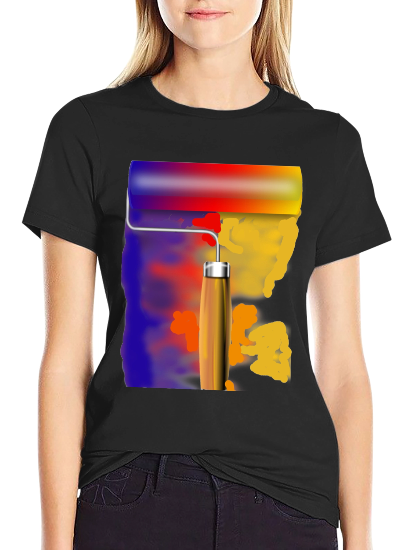 Painters Touch Graphic Tee - Artistic Roll Design