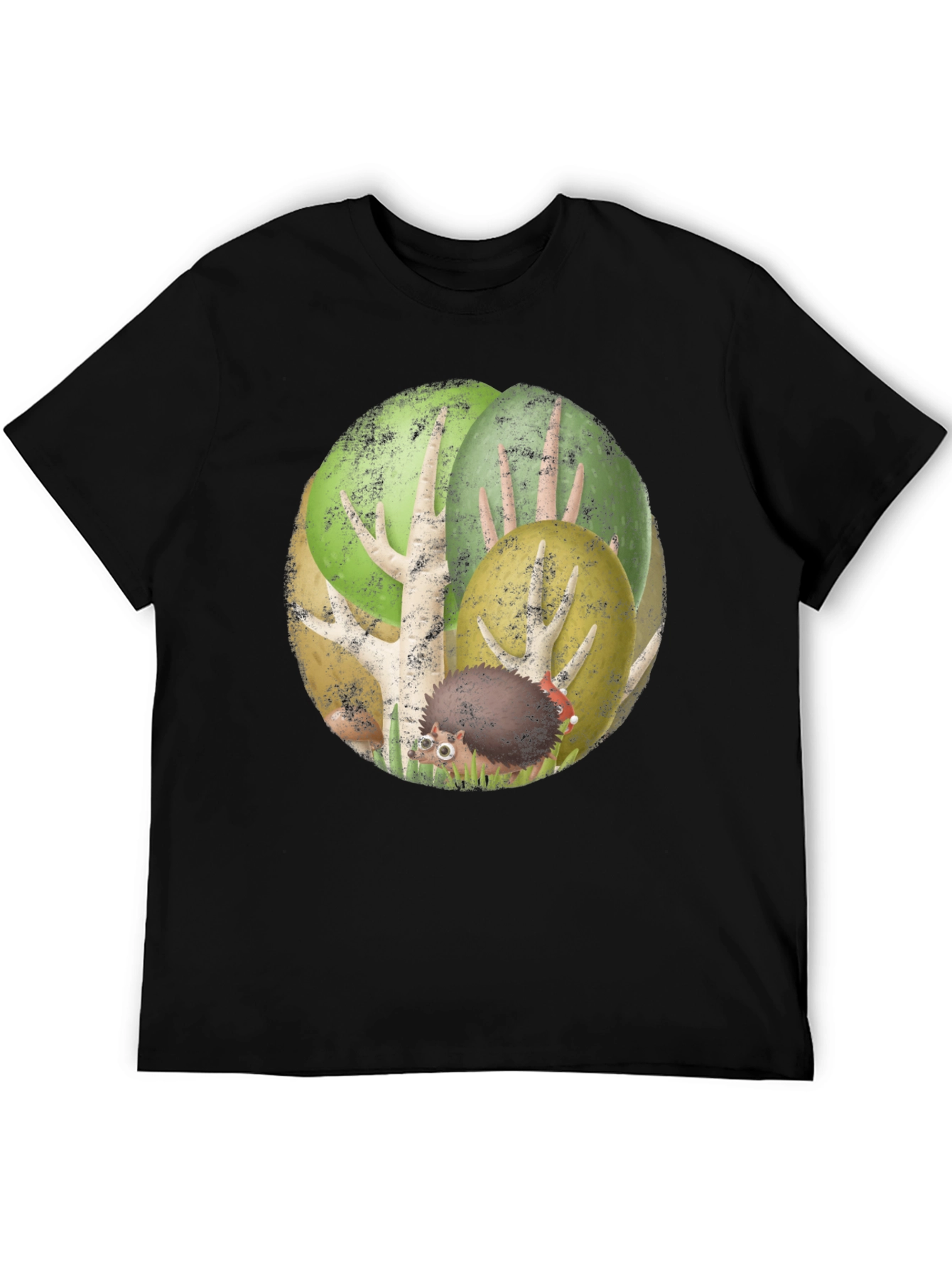 Whimsical Hedgehog Forest Graphic Tee