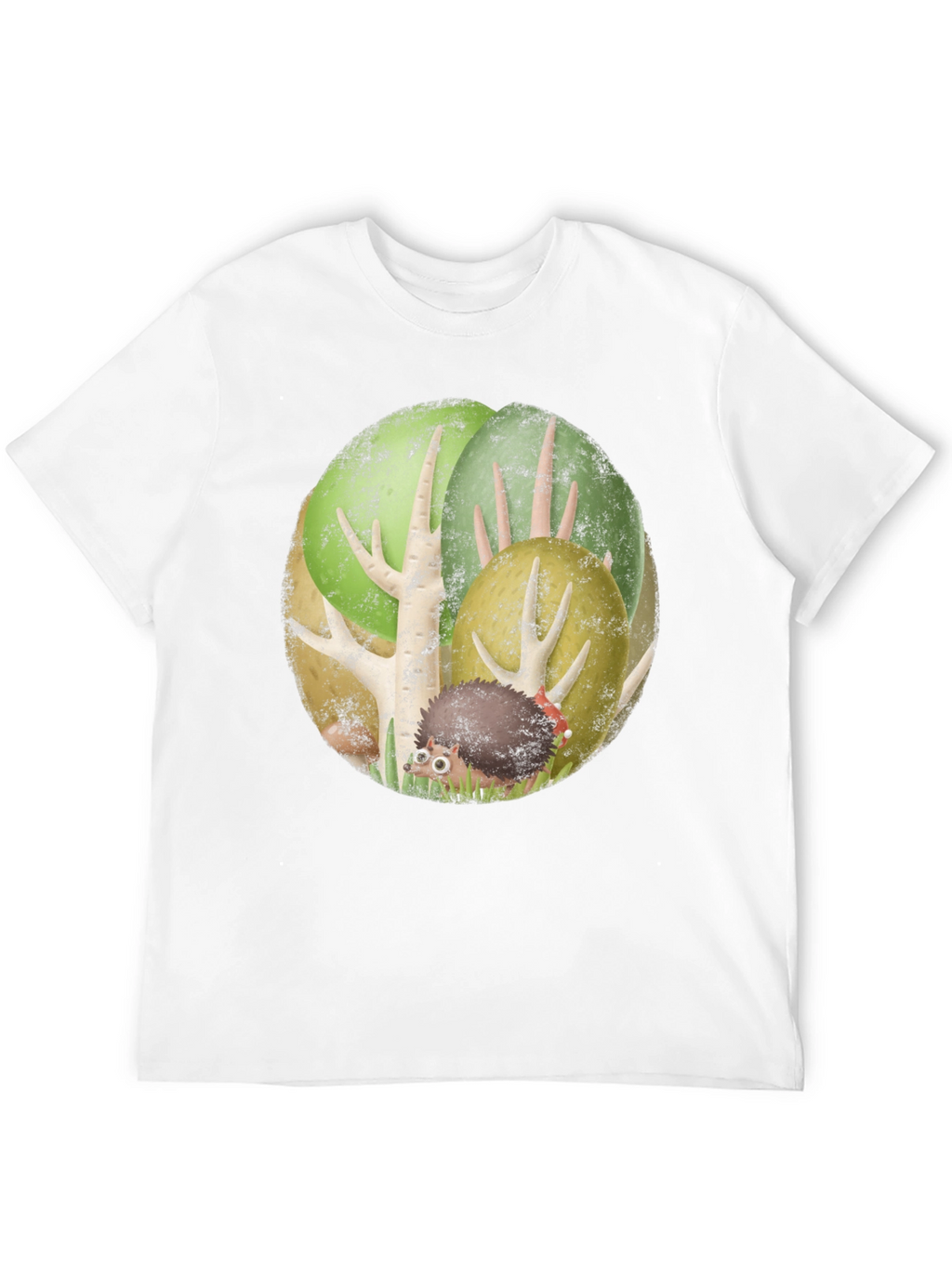 Whimsical Hedgehog Forest Graphic Tee