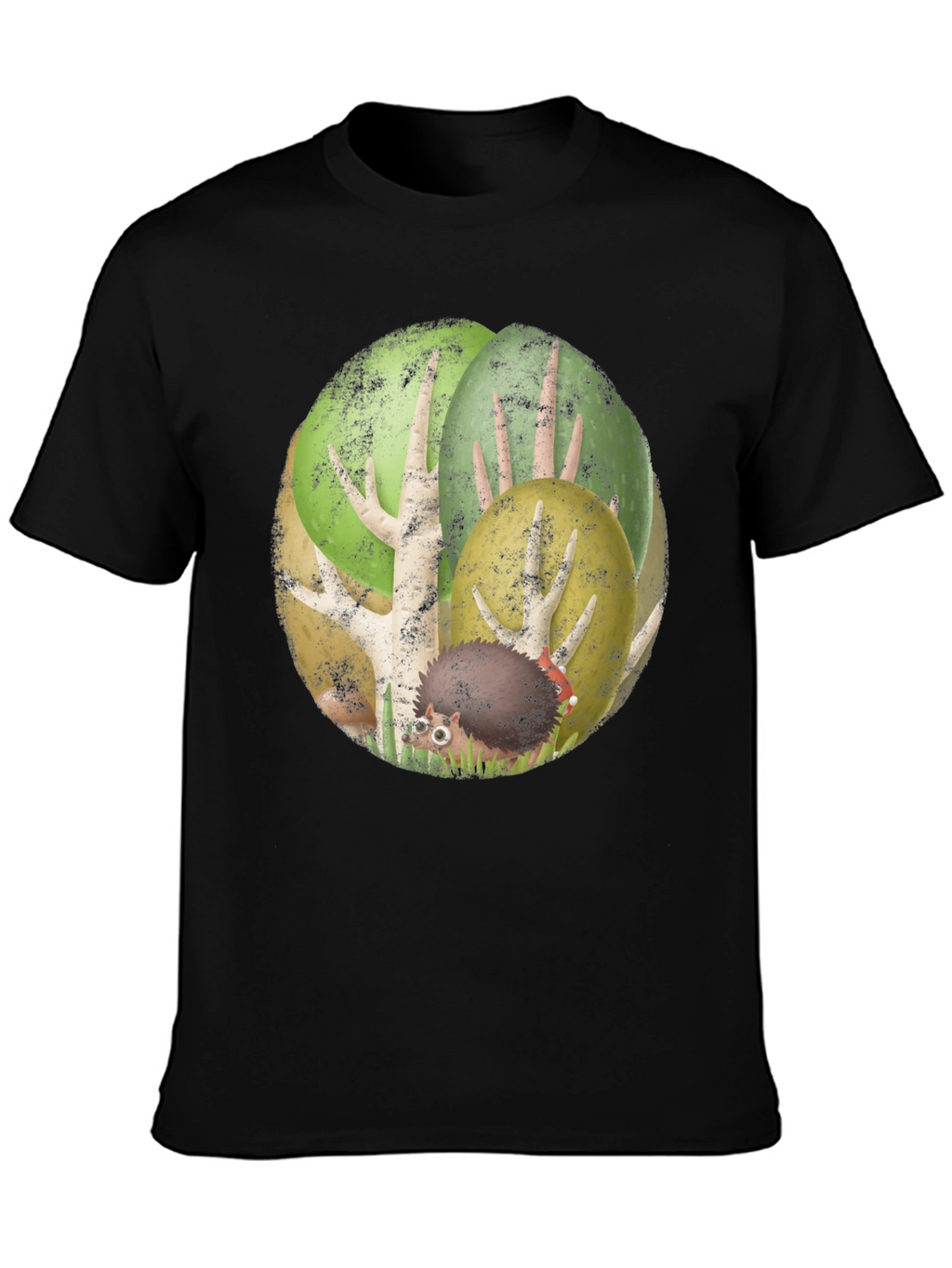 Whimsical Hedgehog Forest Graphic Tee