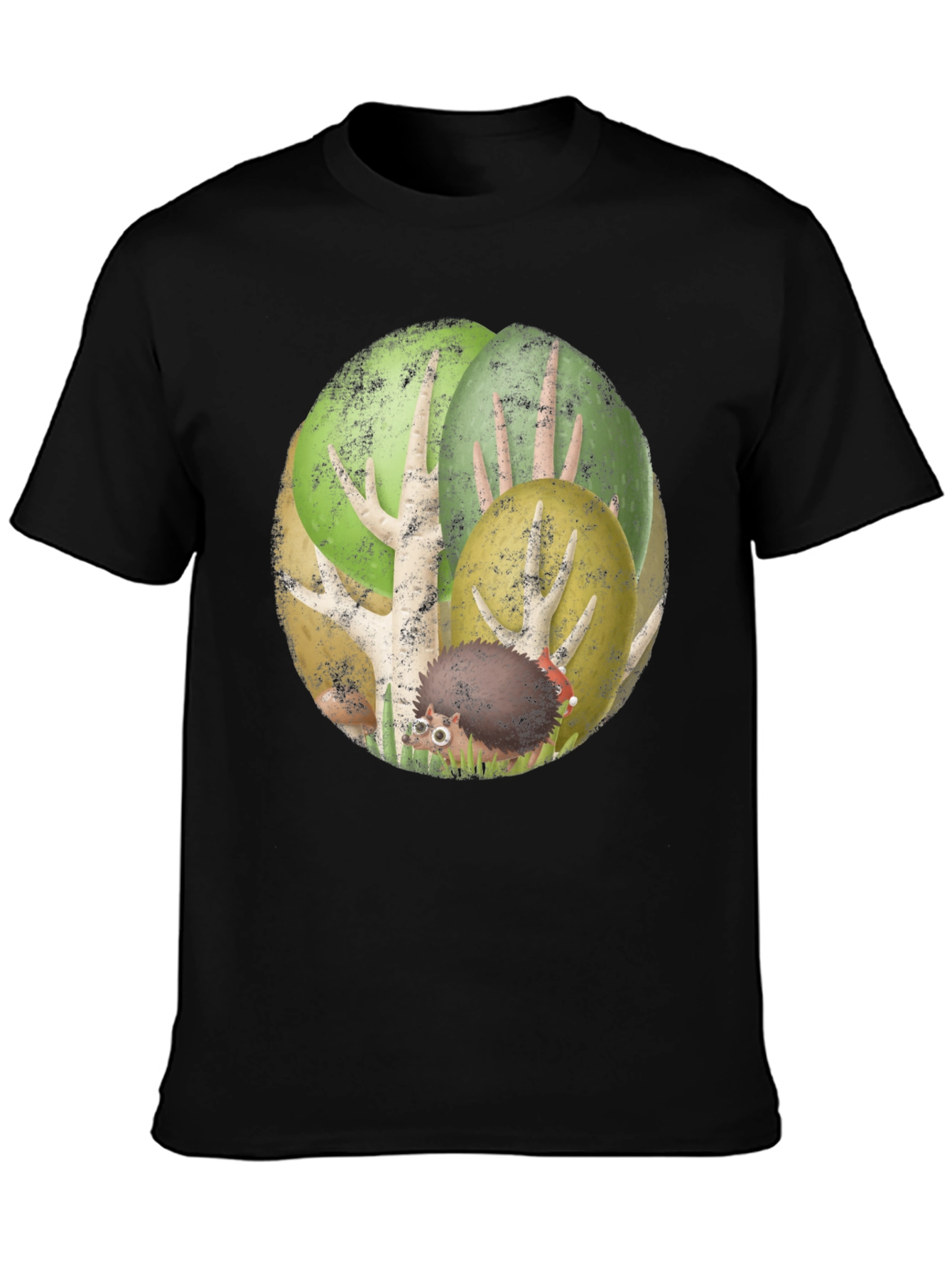 Whimsical Hedgehog Forest Graphic Tee