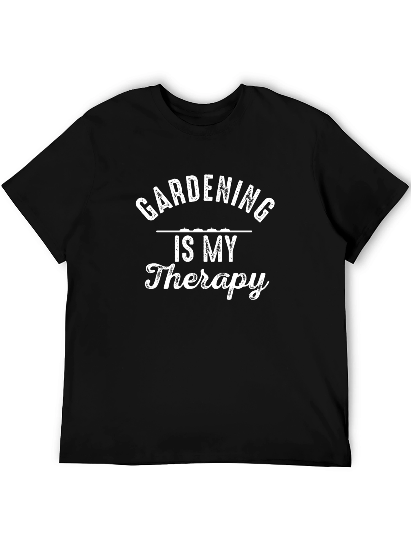 Gardening is My Therapy Black T-Shirt