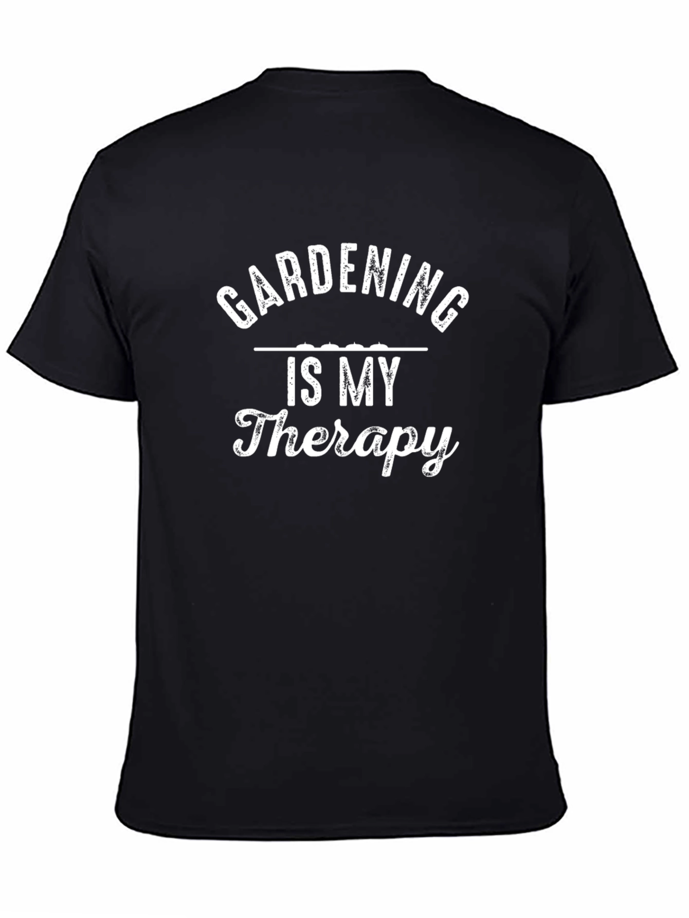 Gardening is My Therapy Black T-Shirt
