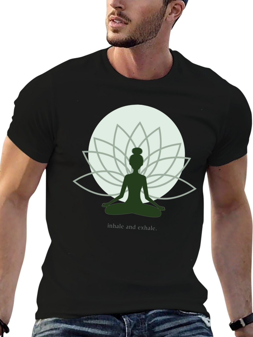 Zen Lotus Yoga T-Shirt - Inhale Exhale Graphic Tee