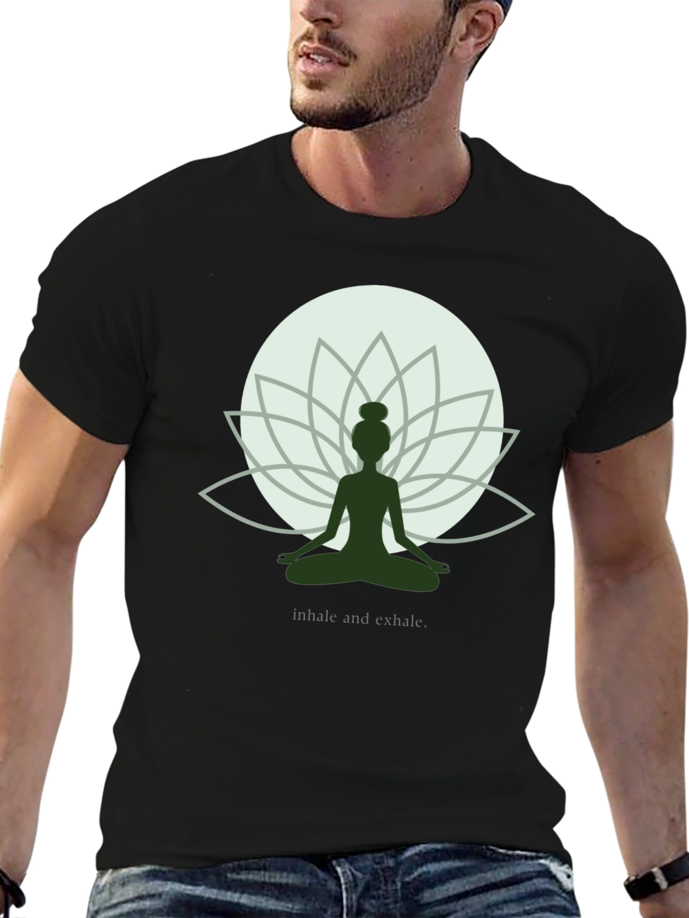 Zen Lotus Yoga T-Shirt - Inhale Exhale Graphic Tee