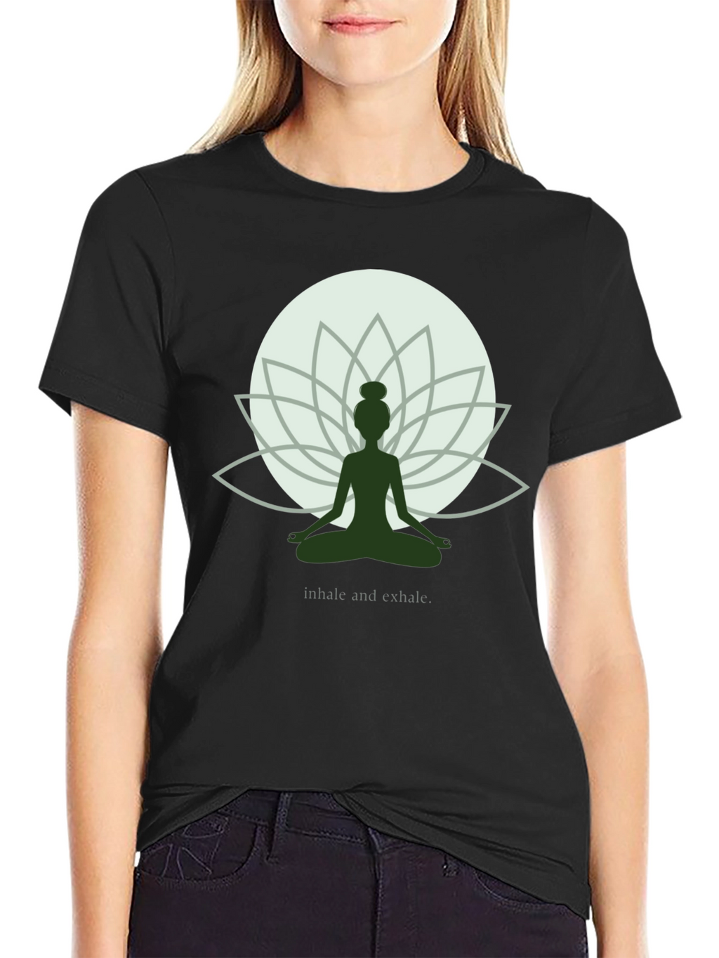 Zen Lotus Yoga T-Shirt - Inhale Exhale Graphic Tee
