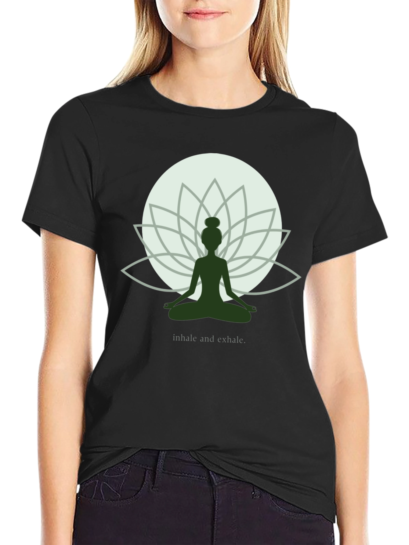 Zen Lotus Yoga T-Shirt - Inhale Exhale Graphic Tee