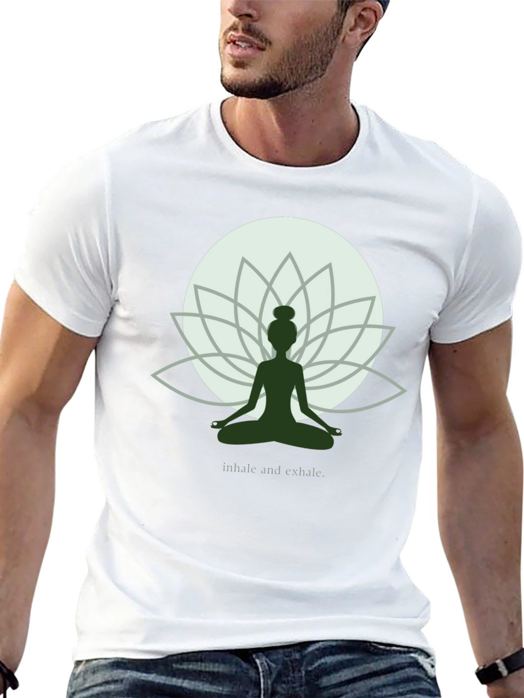 Zen Lotus Yoga T-Shirt - Inhale Exhale Graphic Tee