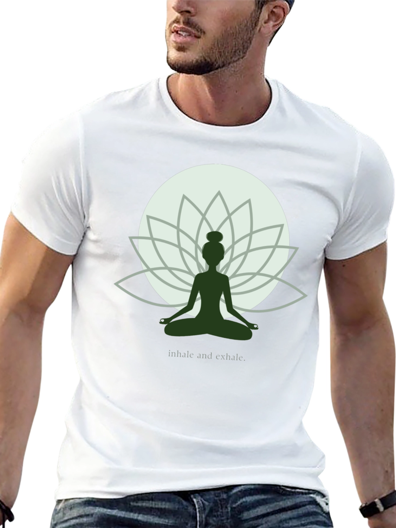 Zen Lotus Yoga T-Shirt - Inhale Exhale Graphic Tee