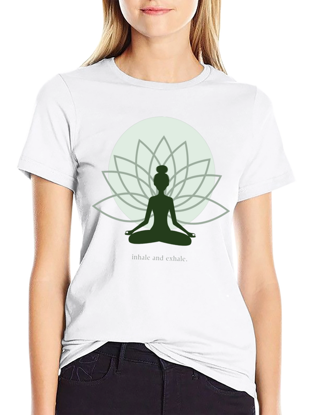 Zen Lotus Yoga T-Shirt - Inhale Exhale Graphic Tee