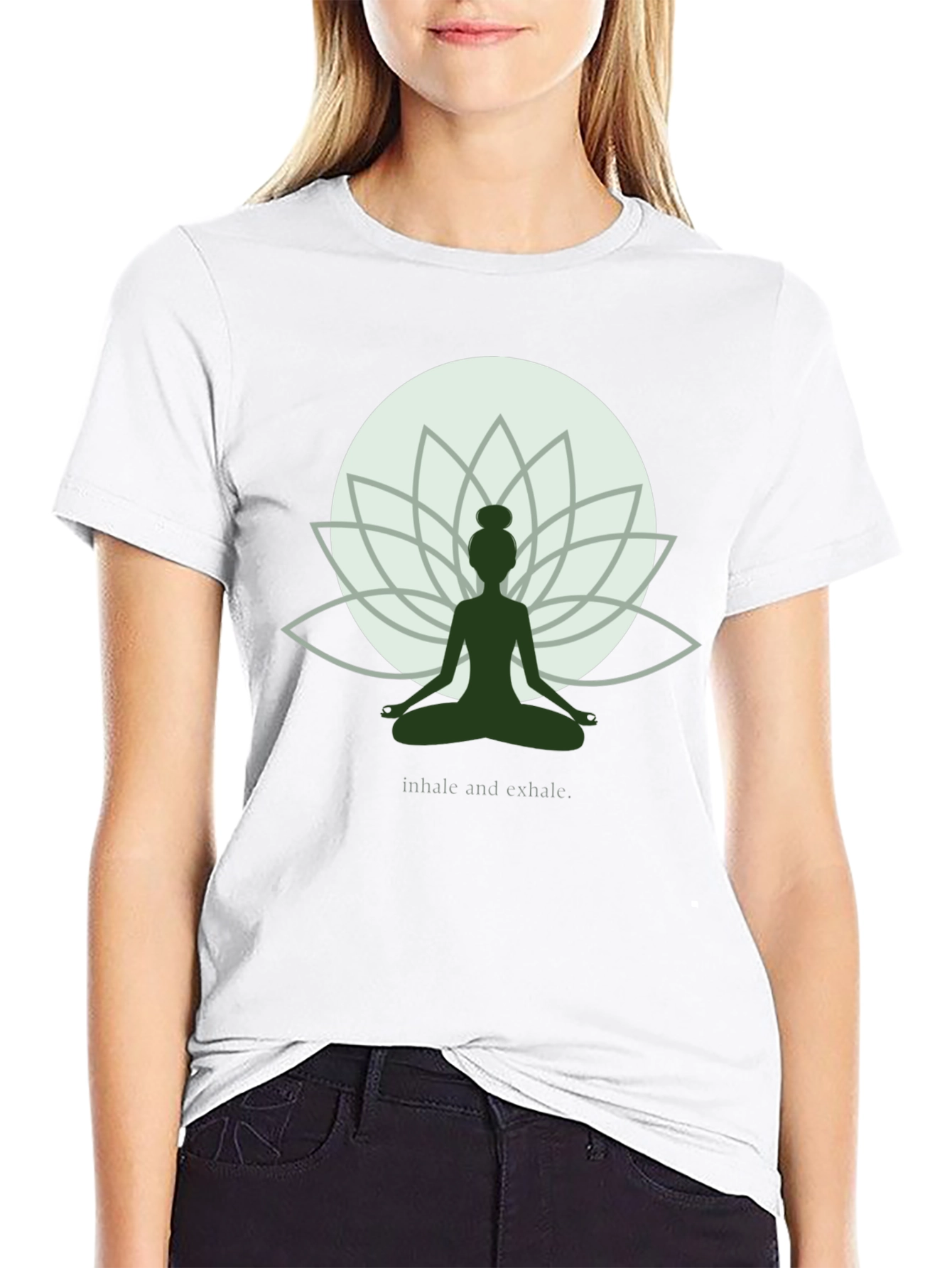 Zen Lotus Yoga T-Shirt - Inhale Exhale Graphic Tee