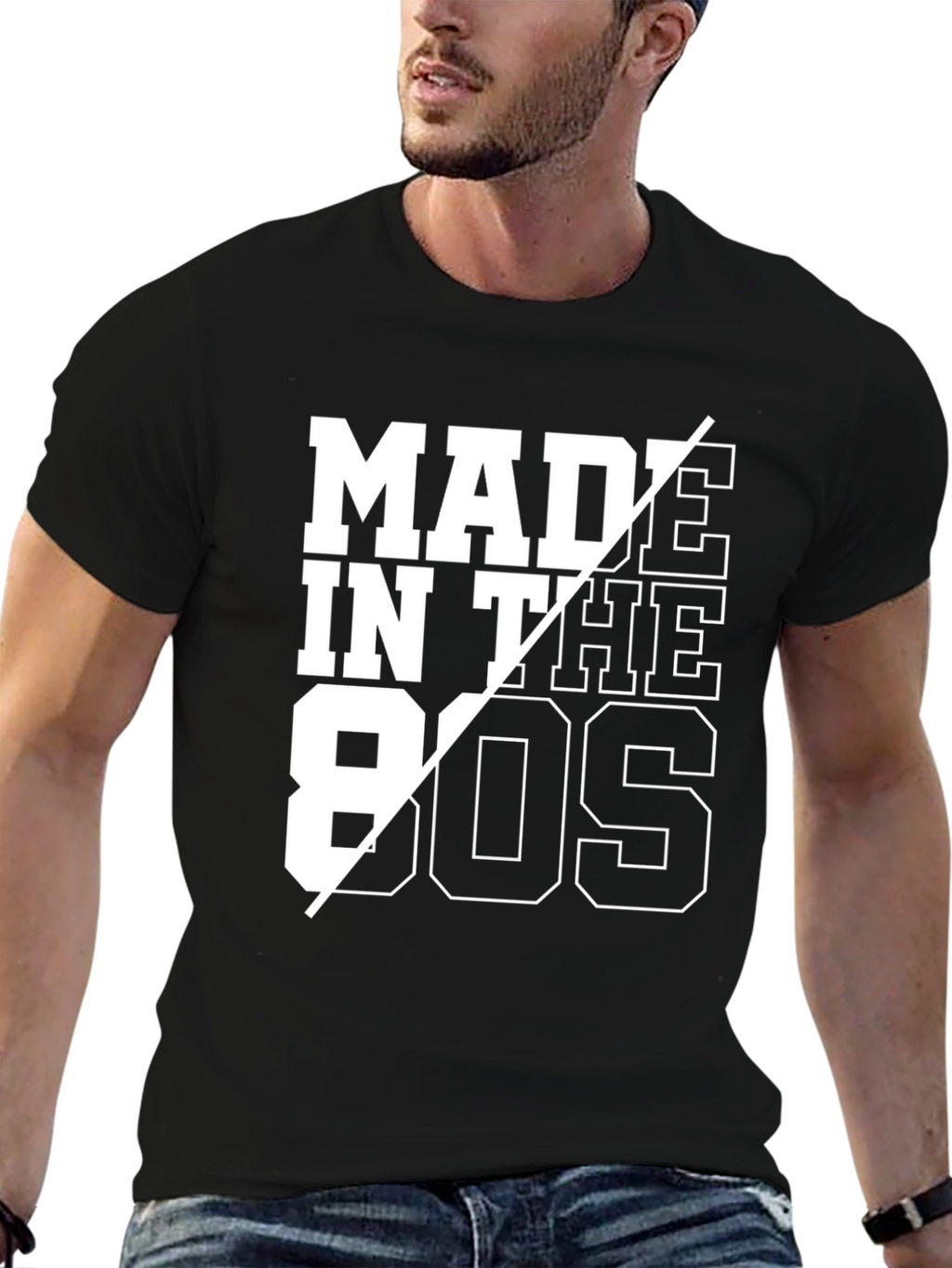Retro Made in the 80s Graphic Tee - Black