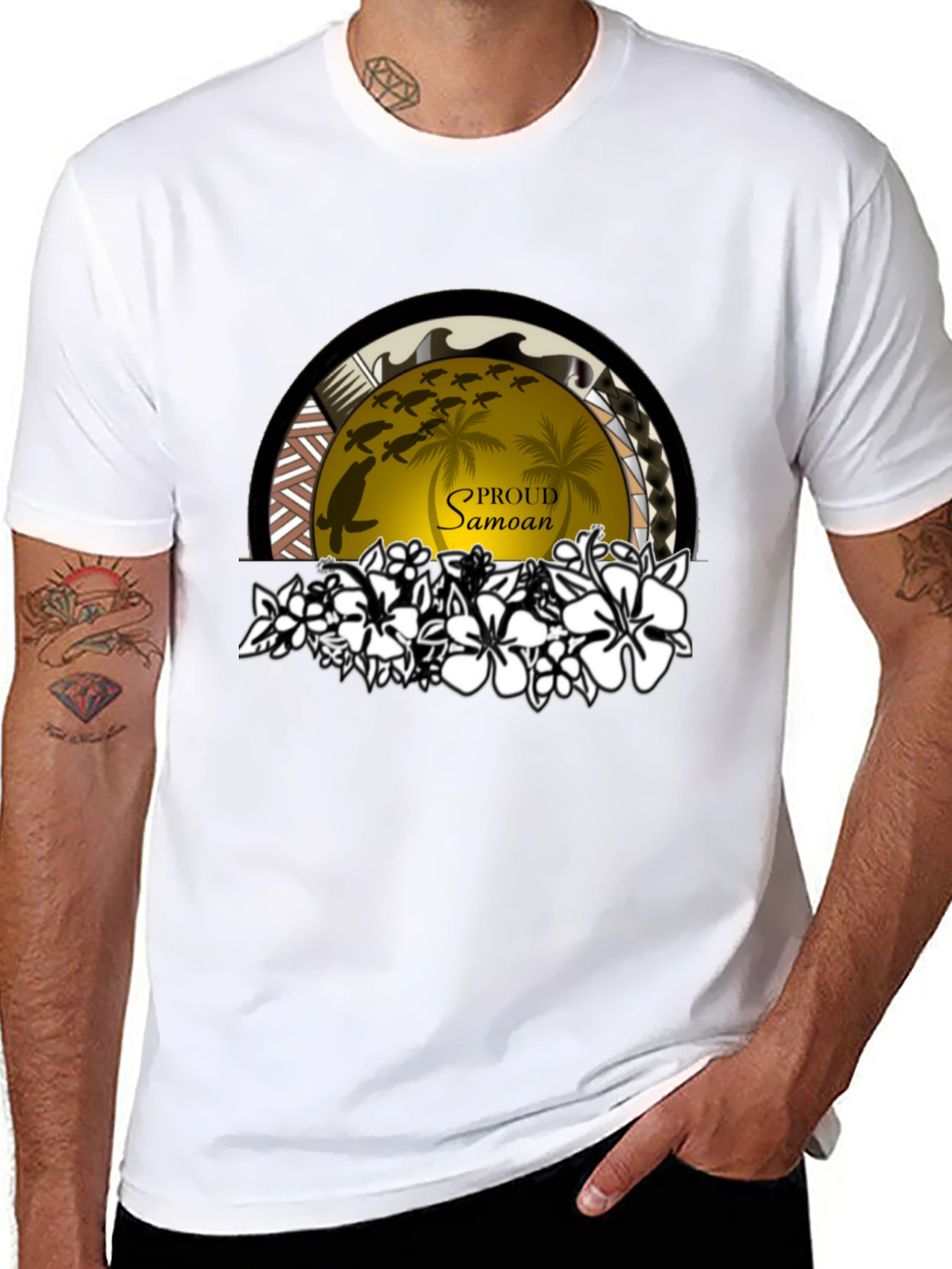 Proud Samoan Turtle Palm T-Shirt