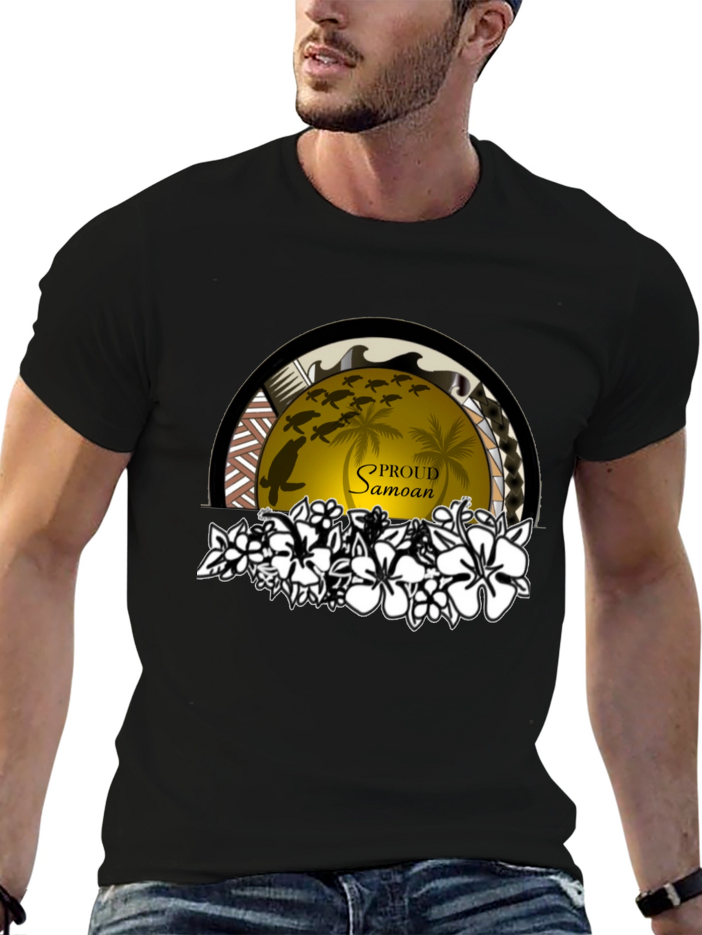 Proud Samoan Turtle Palm T-Shirt