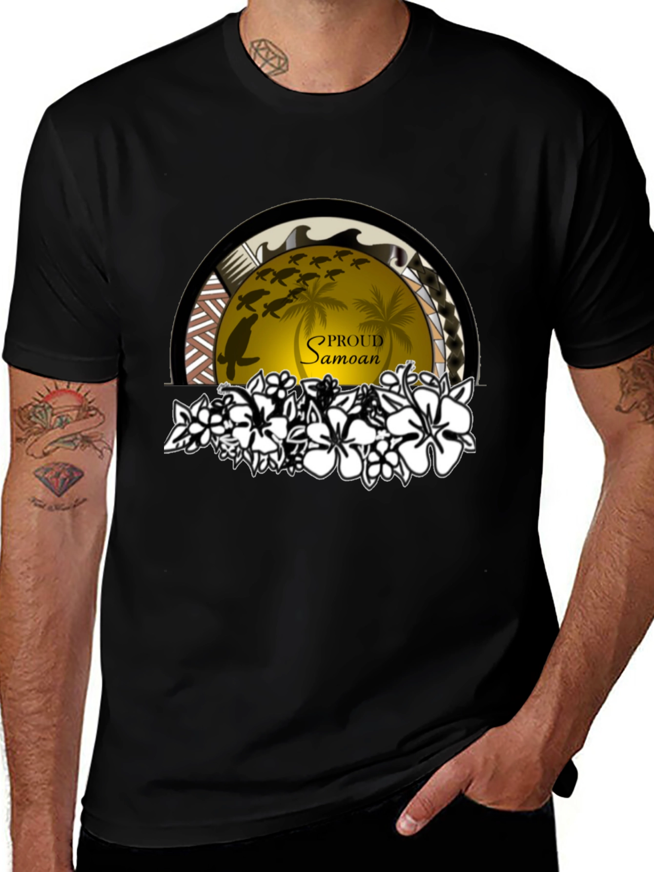 Proud Samoan Turtle Palm T-Shirt