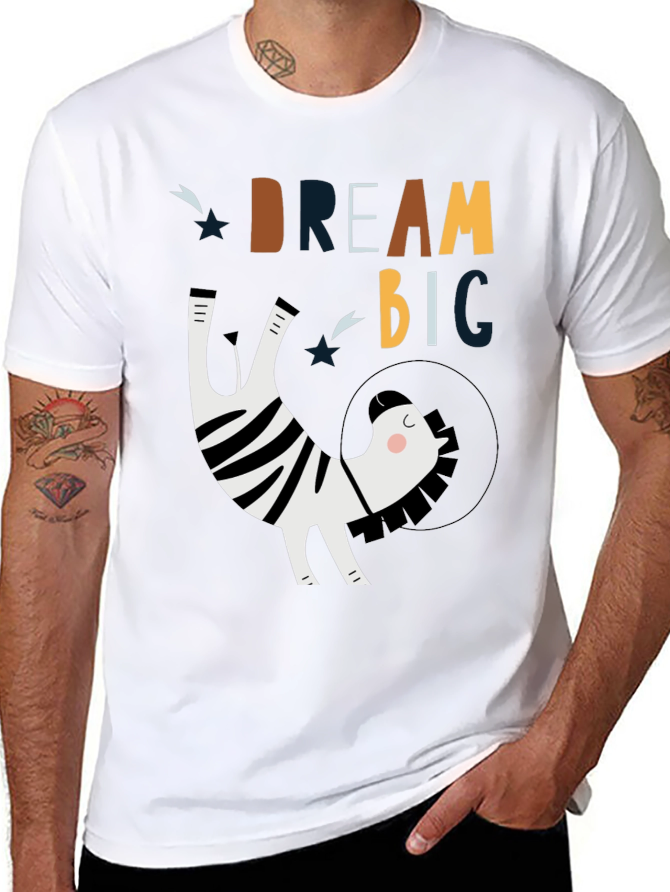 Dream Big Zebra Astronaut Graphic Tee