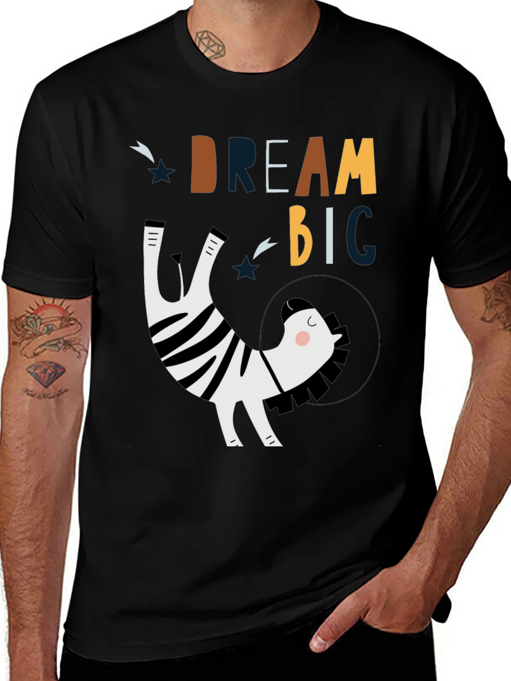 Dream Big Zebra Astronaut Graphic Tee