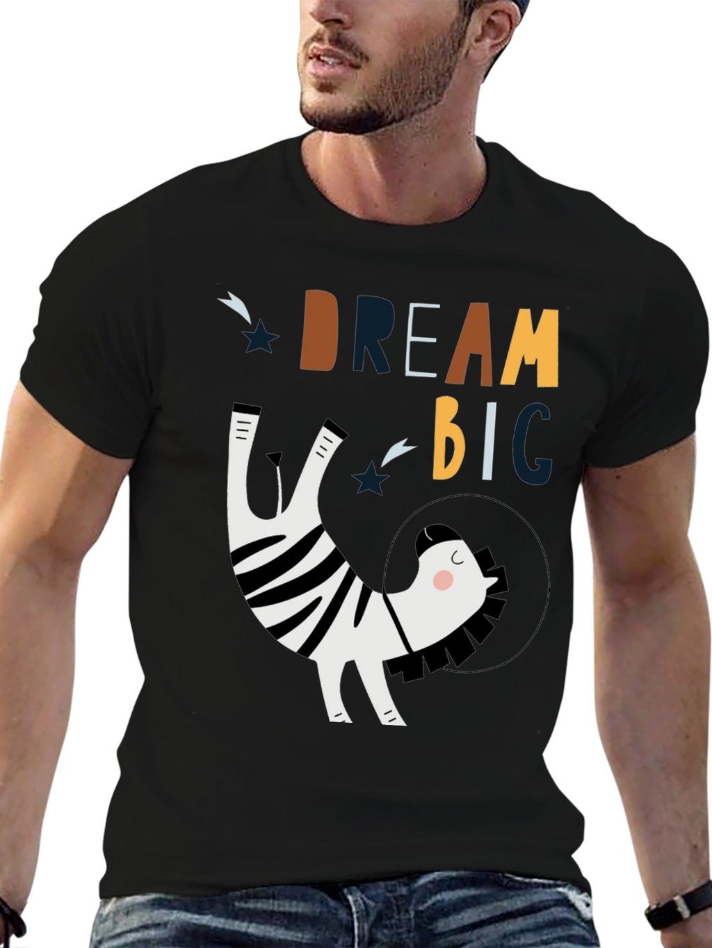 Dream Big Zebra Astronaut Graphic Tee