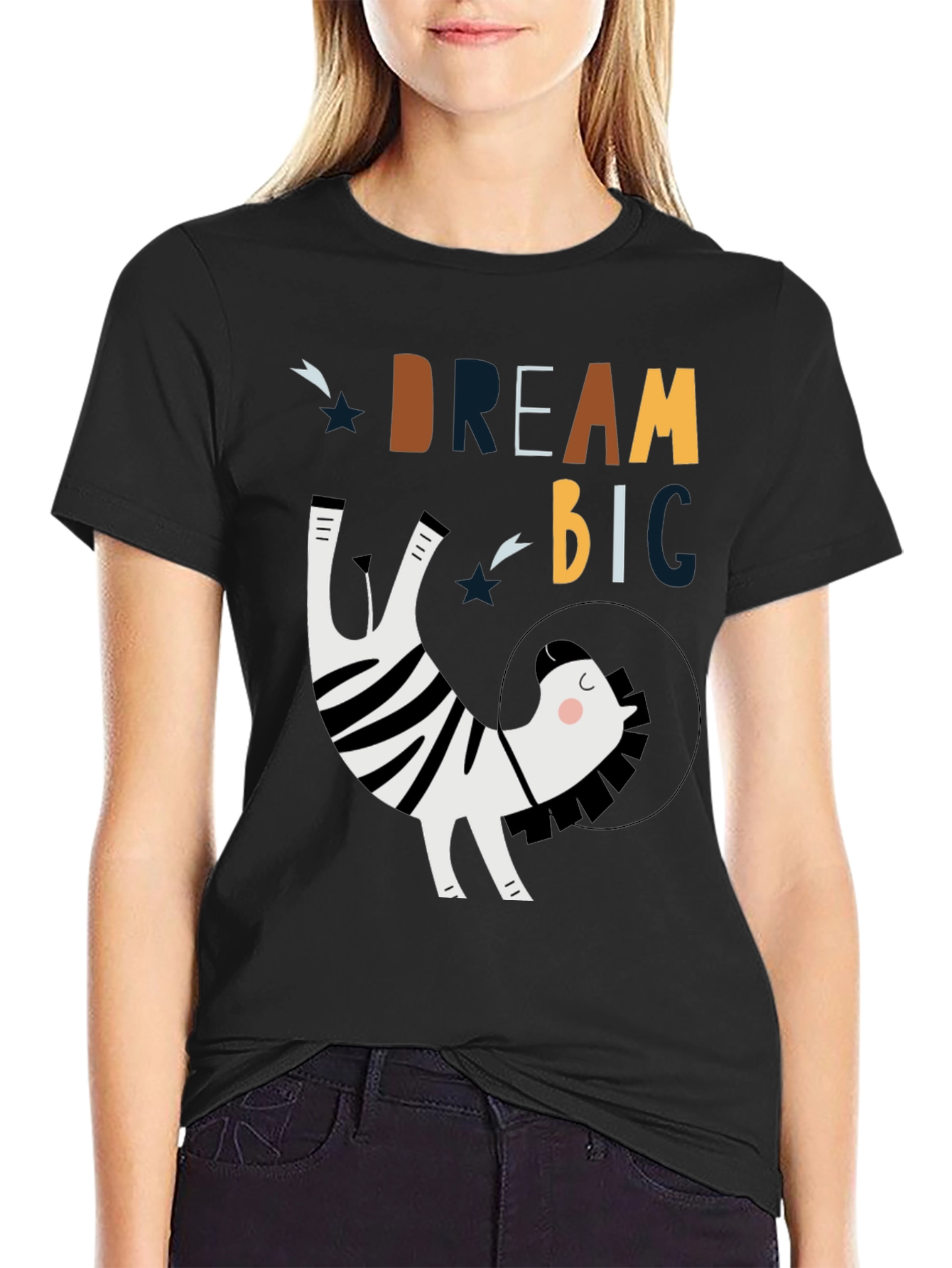 Dream Big Zebra Astronaut Graphic Tee