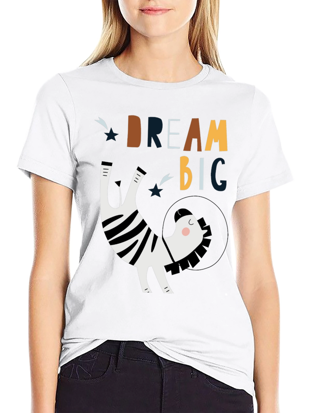 Dream Big Zebra Astronaut Graphic Tee