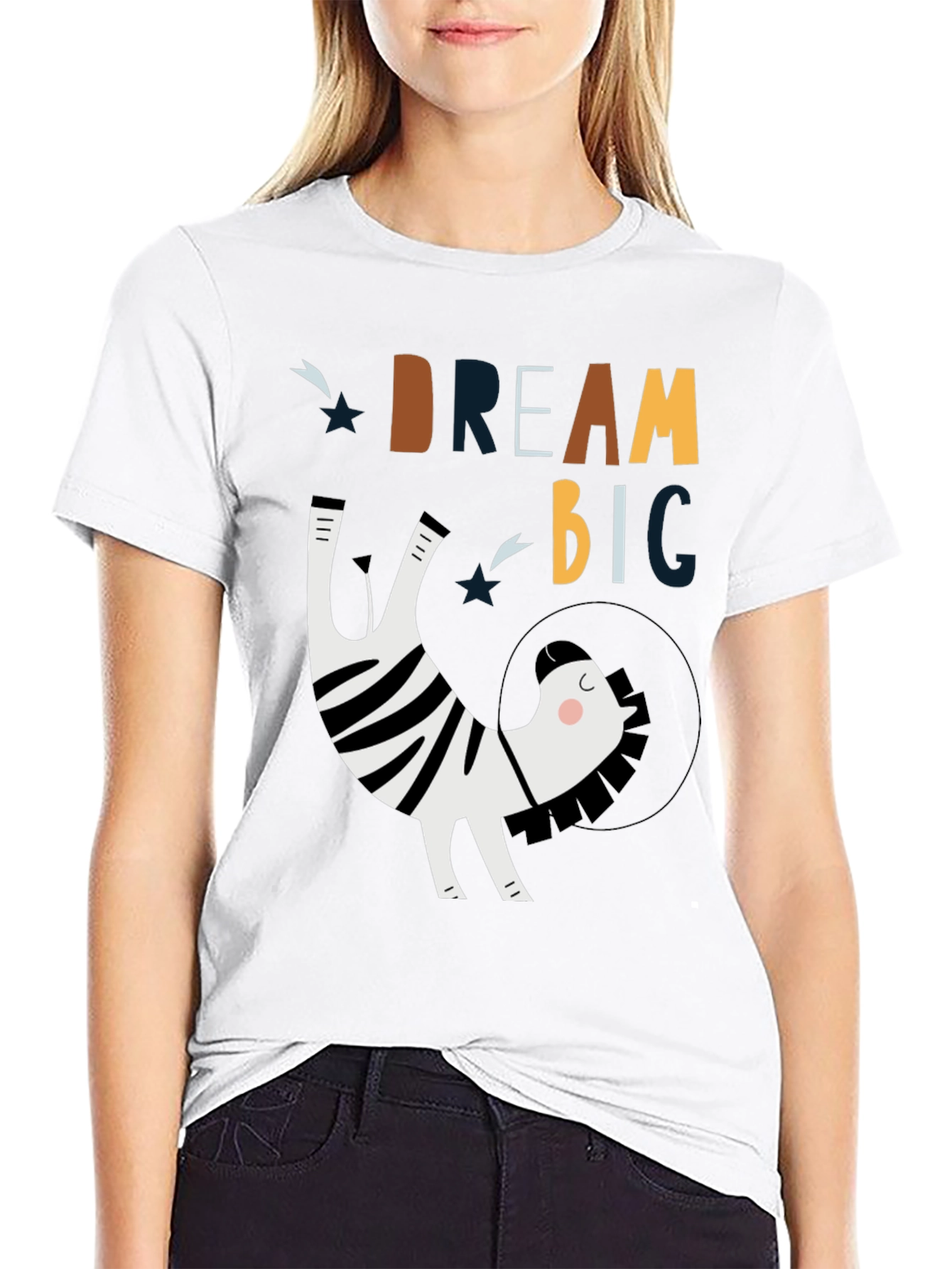 Dream Big Zebra Astronaut Graphic Tee