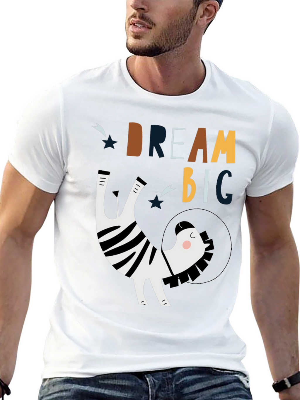 Dream Big Zebra Astronaut Graphic Tee