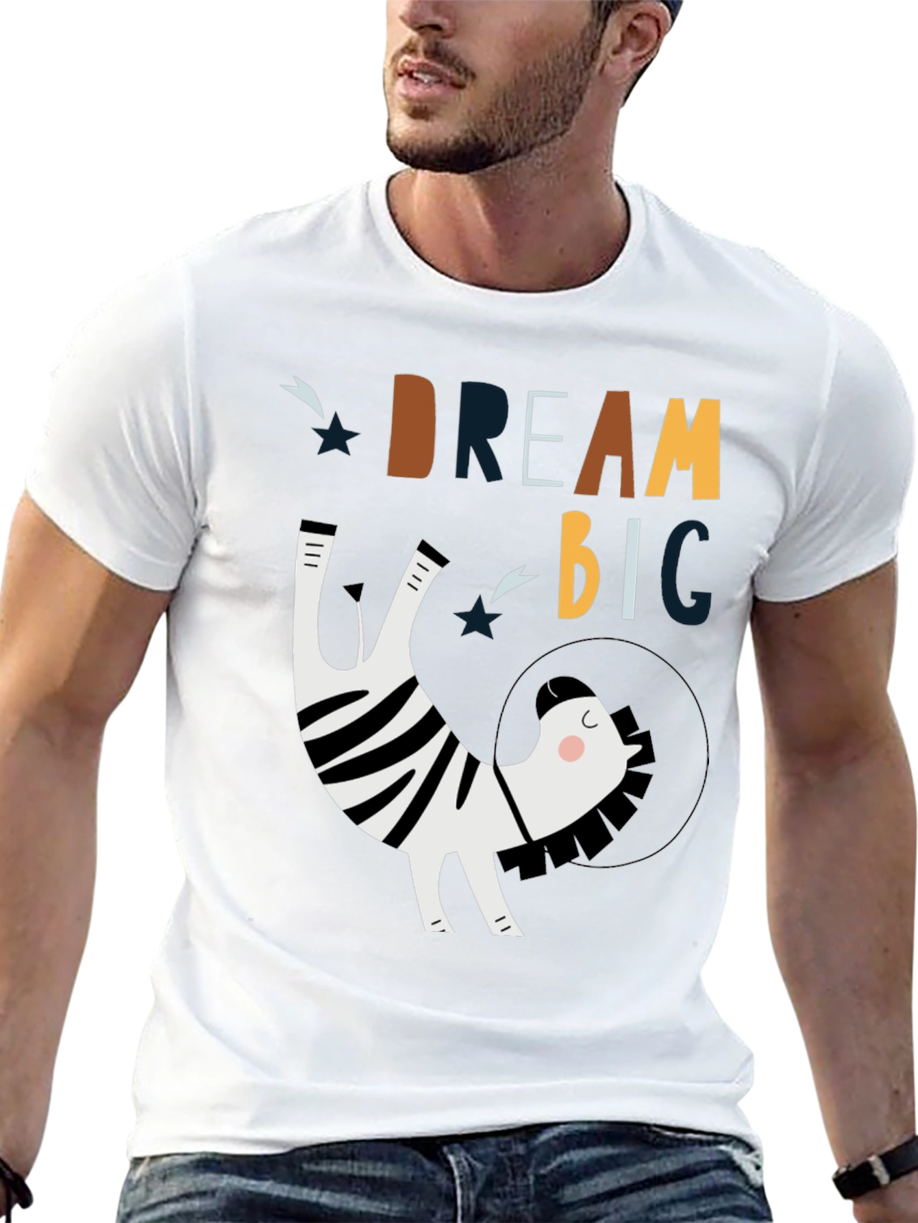 Dream Big Zebra Astronaut Graphic Tee