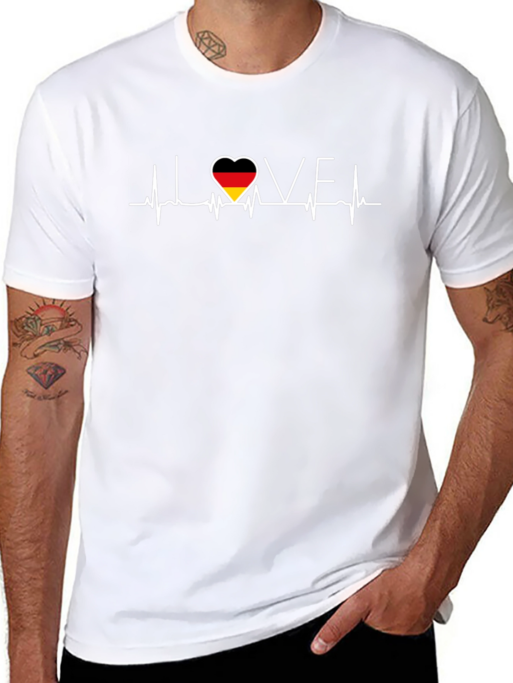 Germany Heartbeat Flag T-Shirt - Love Germany Tee