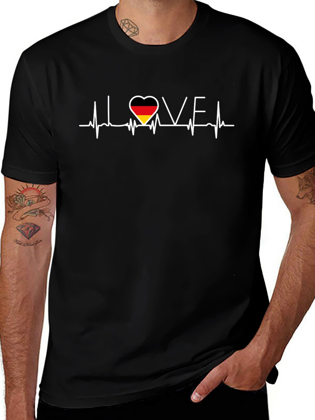 Germany Heartbeat Flag T-Shirt - Love Germany Tee