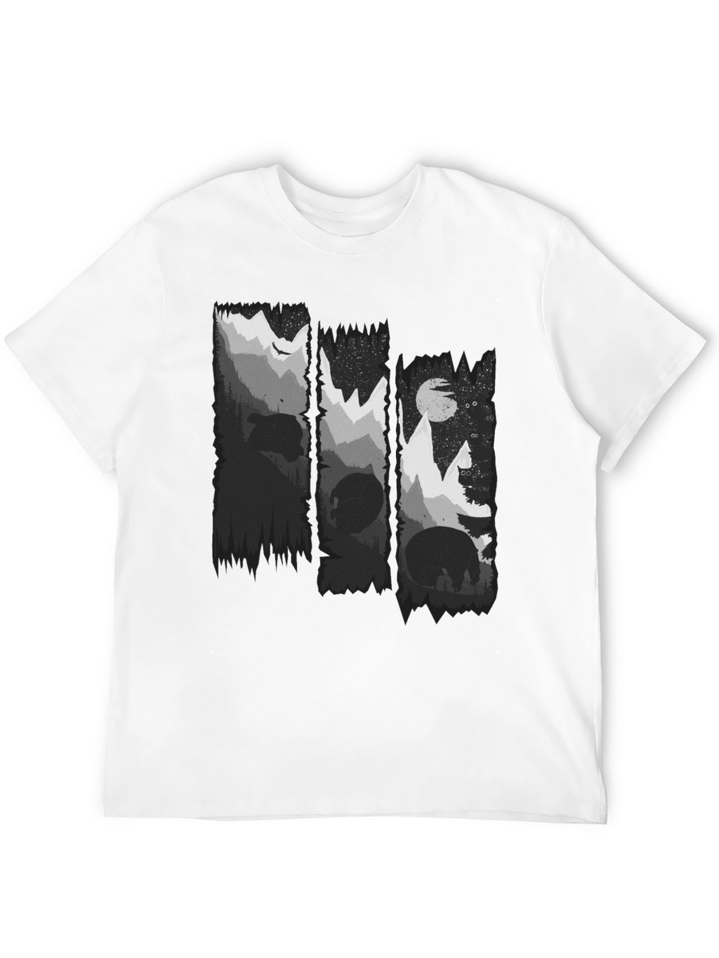Nature Scene Black Graphic Tee